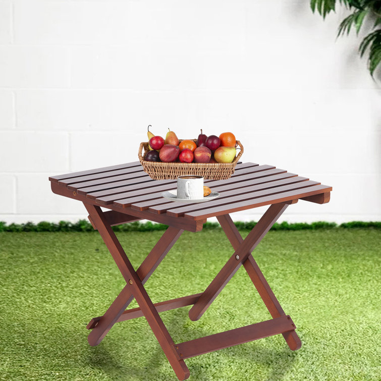 Ochine 19.6'' Solid Wood Portable Folding Table Wayfair Canada